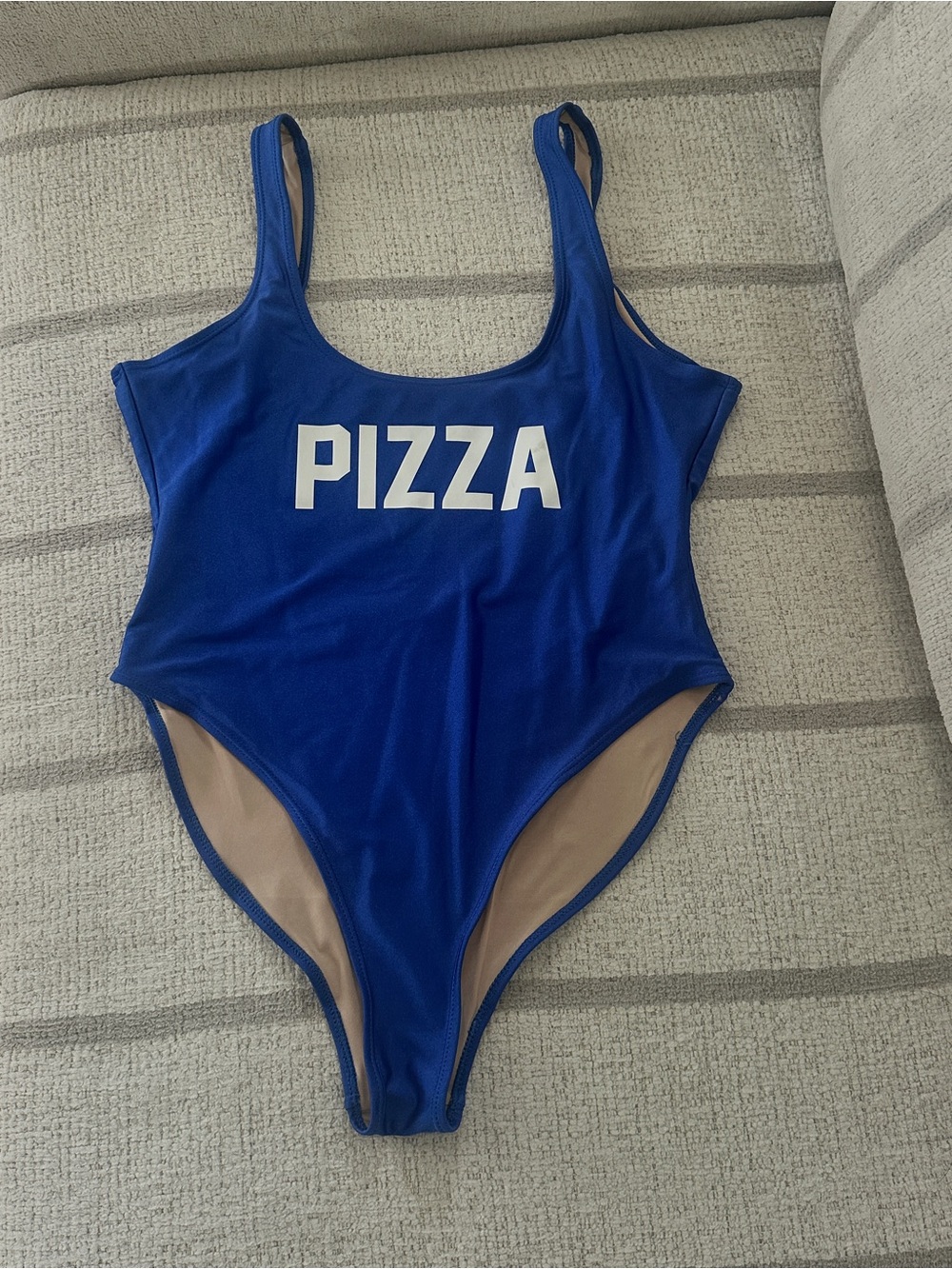 Blue 'PIZZA' One-Piece Swimsuit